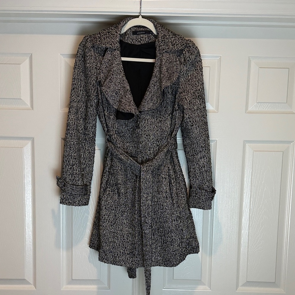 Ark & Co Black and Gray Trench Coat